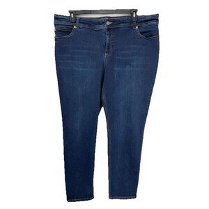 Chicos So Slimming Jeans Womens 3.5 (XL/18) Blue Stretch Straight High Rise